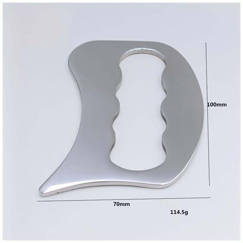 Set Da 2 Coltelli Per Fascia In Acciaio Inossidabile - Tavola Raschiante A Forma Di Osso Cavo Per Il Rilassamento Muscolare - Foto 2