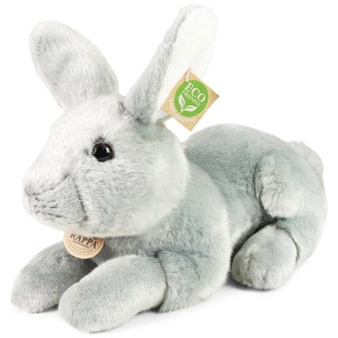 Peluche Coniglio 33cm Realista Ultra Morbido In Materiale Riciclato Ecologico, Grigio - Foto 1