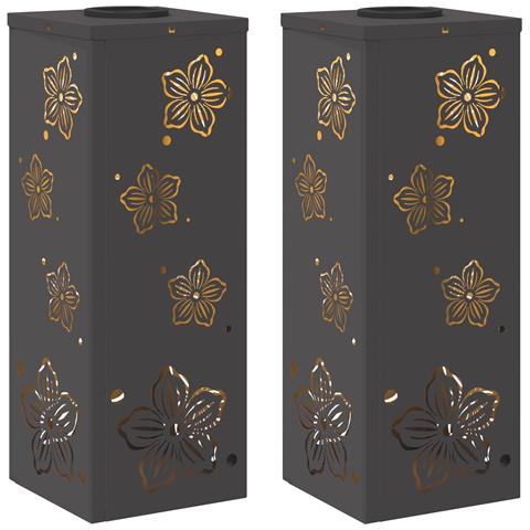 Faro LED solare per sentieri 2 pcs Nero - Foto 1