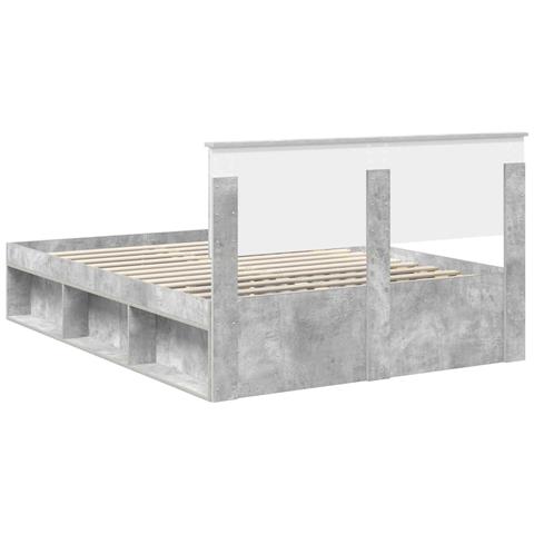 Struttura del letto Calcestruzzo 160 x 200 cm Legno multistrato - Foto 9