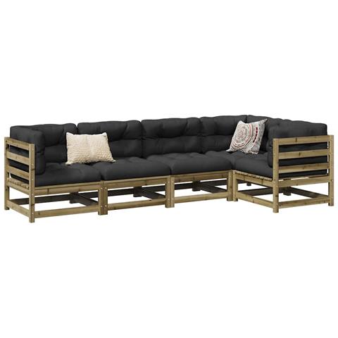 Set Divani da Giardino 5 pz in Legno Impregnato di Pino - Foto 2