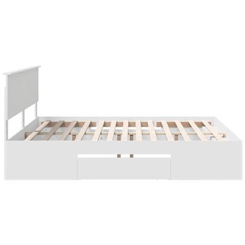 Struttura del letto Bianco 200 x 200 cm Legno multistrato - Foto 9