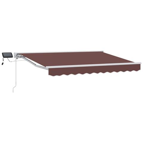 Cornice per Tenda Manuale con LED Marrone e bianco 2,5 x 2 m - Foto 1