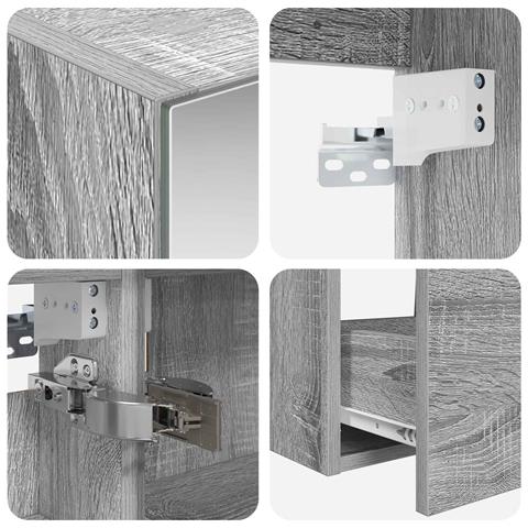 Set di mobili per il bagno 5 pcs Sonoma grigio - Foto 9