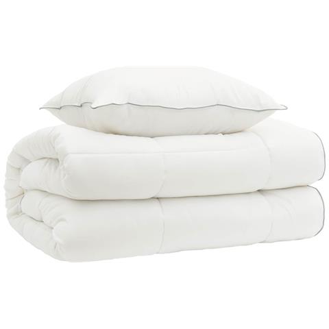 Set di piumone e cuscini 2 pz 152x203 cm 4 stagioni 140+220 GSM - Foto 1