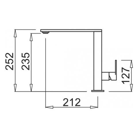 Miscelatore Monocomando con canna girevole Flat 21x25 cm Keratek Plus Champagne 95 - Foto 1