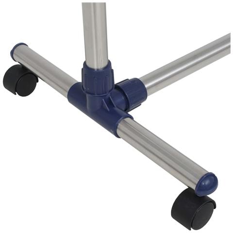 Porta Abiti Regolabile In Acciaio 165x44x150 Cm Argento - Foto 7