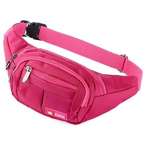 Packs Marsupi E Fanny Per Running Escursionismo Del Sacchetto Della Vita Allaperto Sport Escursionismo Waistpack Per Donne Degli Uomini (rose Red) - Foto 1
