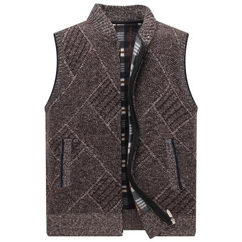 SLOWMOOSE - Maglione Da Uomo, Maglioni Senza Maniche Hip Hop Gilet,  Streetwear Casual Da Uomo Con Colletto Alla Coreana [ marrone / Asiatico  Taglia L] - ePRICE