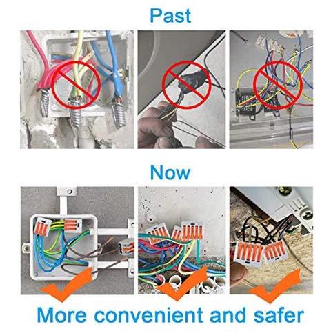 Compatto Filo Connettori 100pcs Compact Splicing Connettori Leva Dado Assortimento Conductor Connettori Elettrici Blocchi Con 50pcs Pinza A 3 Porte 40pcs Pinza A 2 Porte 10pcs A Pinza A 5 Porte - Foto 2