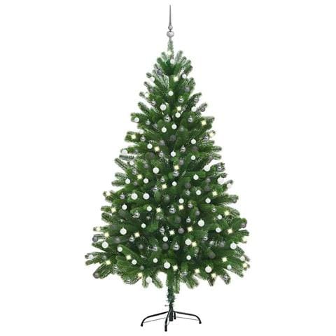 Set Albero Natale Artificiale LED e Palline Verde 210 cm - Foto 1