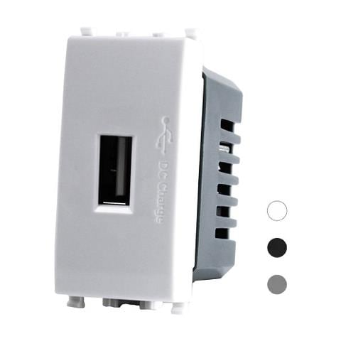 Presa Usb Singola 2a Vimar Plana Compatibile - Bianco Nero Grigio - Foto 1