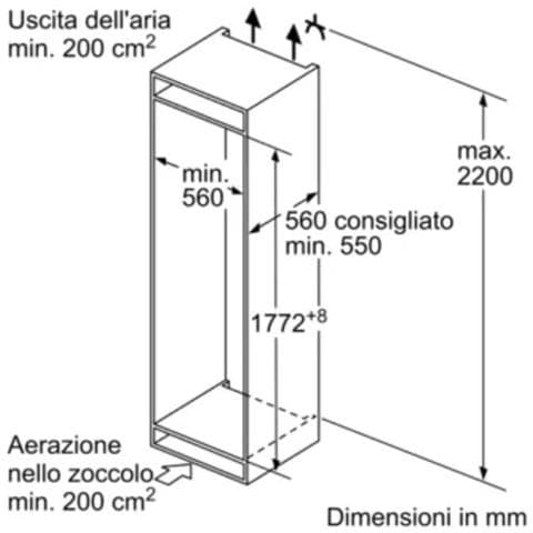 Frigorifero Combinato da Incasso KI86VVSE0 autoAirflow Classe E Capacità Netta 267 Litri - Foto 10