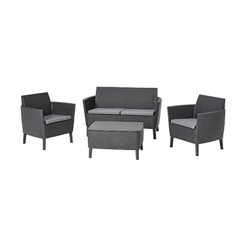 Set Rattan Salemo Lounge Keter Pp Graphite Cf=pz 4 + Cuscini - Foto 1