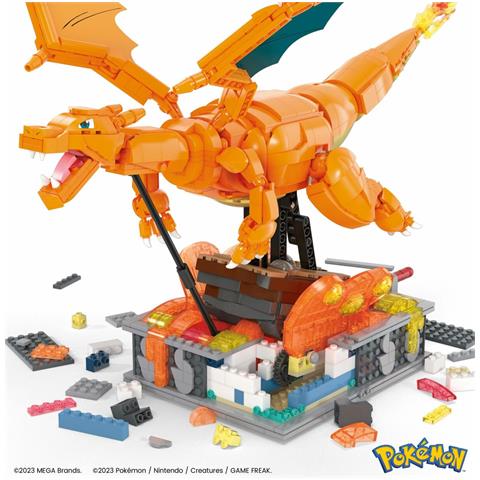 Kit Di Costruzione Mega Construx - Motion Charizard 1664 Pezzi - Foto 6