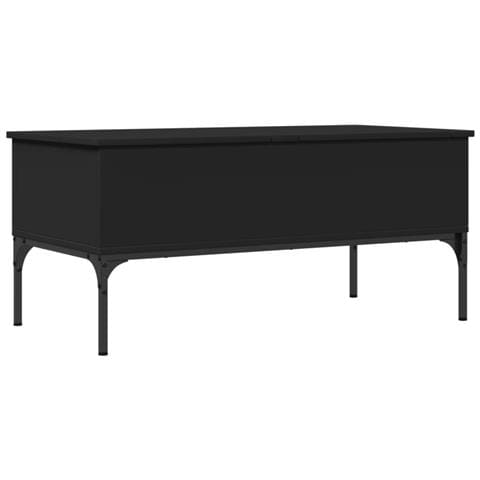 Tavolino Salotto Nero 100x50x45 Cm Legno Multistrato E Metallo - Foto 2