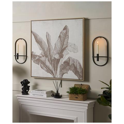 Set Di 2 Portacandele Da Parete Caviana Metallo 38 Cm Nero - Foto 1