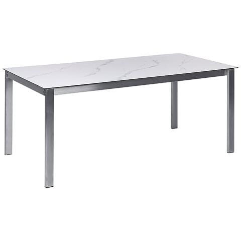 Set Da Giardino Vetro Temperato Bianco 4 Posti 180 Cm Cosoleto - Foto 2