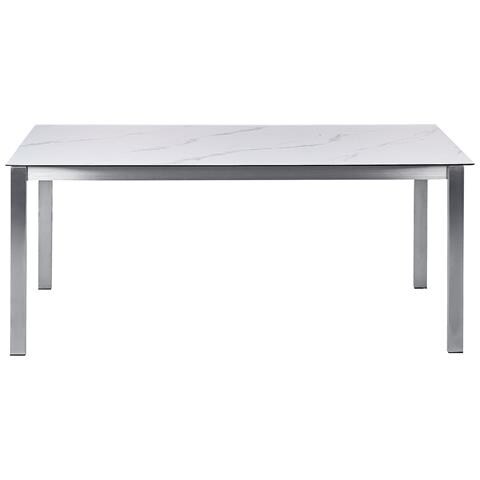 Set Da Giardino Vetro Temperato Bianco 4 Posti 180 Cm Cosoleto - Foto 7