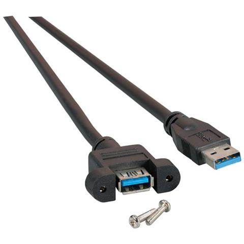 Cavo Prolunga Usb 3.0 Superspeed A /a M /f Da Pannello 1m Nero - Foto 2