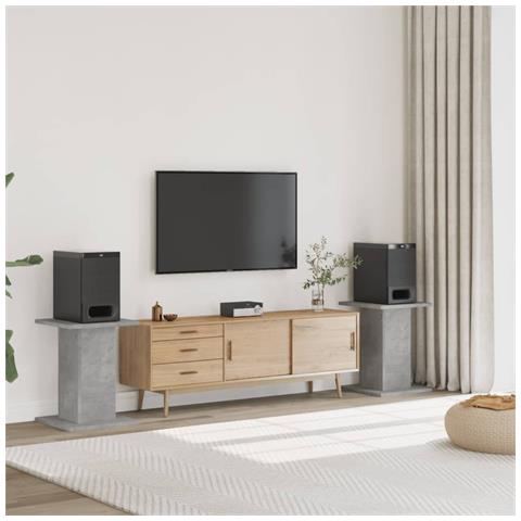 Supporti Altoparlanti 2 Pz Grigio 30x30x40 Cm Legno Multistrato - Foto 1