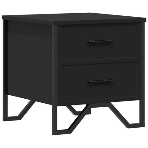 Comodino Nero 40x41x40 Cm In Truciolato - Foto 2