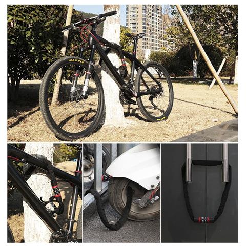 Lucchetto Per Bici Con Combinazione A Cinque Cifre A Testa Dritta Per Bicicletta 1,2 M - Foto 2