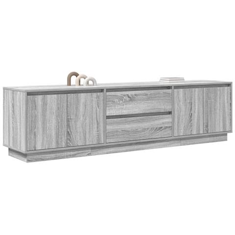 Mobile Porta TV con Luci LED Grigio Sonoma 193,5x41x50 cm - Foto 2