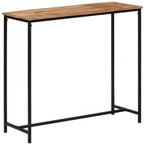Tavolo Consolle 80x30x74 Cm In Legno Massello Di Mango E Ferro - Foto 1
