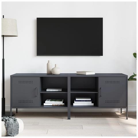 Mobili Tv 2pz Antracite 68x39x50,5 Cm In Acciaio - Foto 3