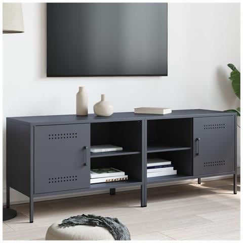 Mobili Tv 2pz Antracite 68x39x50,5 Cm In Acciaio - Foto 1