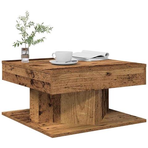 Tavolino Da Salotto Legno Antico 55x55x30 Cm Legno Multistrato - Foto 1