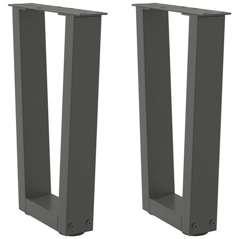 Gambe Tavolo Pranzo A V 2 Pz Antracite 38x(42-43,3)cm Acciaio - Foto 1
