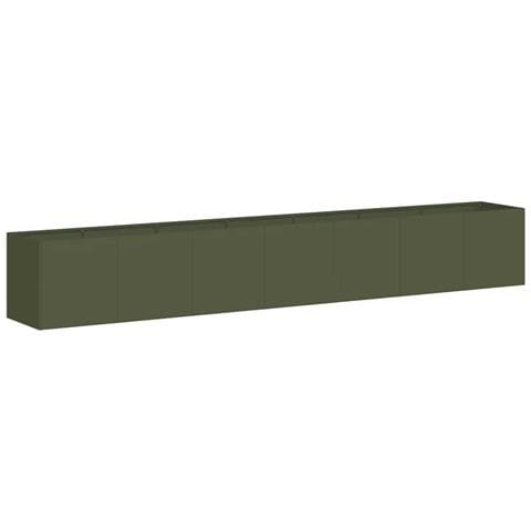 Fioriera Verde Oliva 280x40x40 Cm In Acciaio Laminato A Freddo - Foto 2