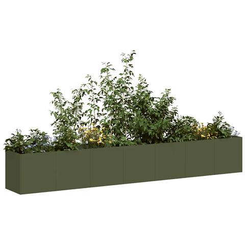 Fioriera Verde Oliva 280x40x40 Cm In Acciaio Laminato A Freddo - Foto 1