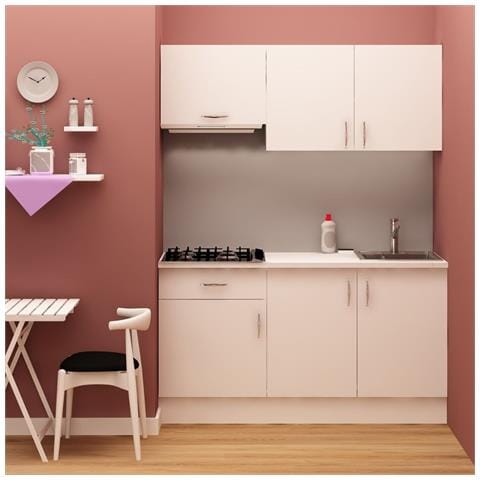 Cucina Monoblocco Isernia 160 Cm Bianca Con Elettrodomestici - Foto 1