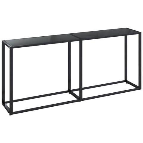 Tavolo Consolle Nero 180x35x75,5 Cm In Vetro Temperato - Foto 1