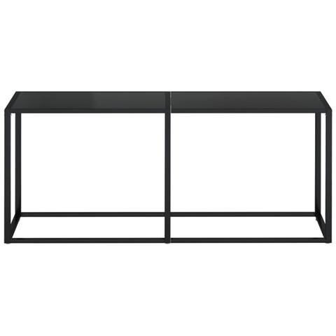 Tavolo Consolle Nero 180x35x75,5 Cm In Vetro Temperato - Foto 2