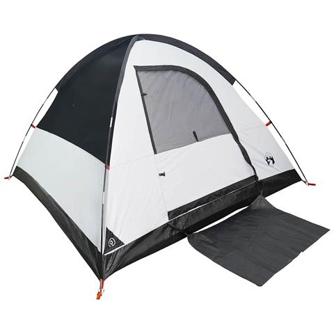 Tenda Campeggio a Cupola 3 Persone Bianca Tessuto Impermeabile - Foto 2