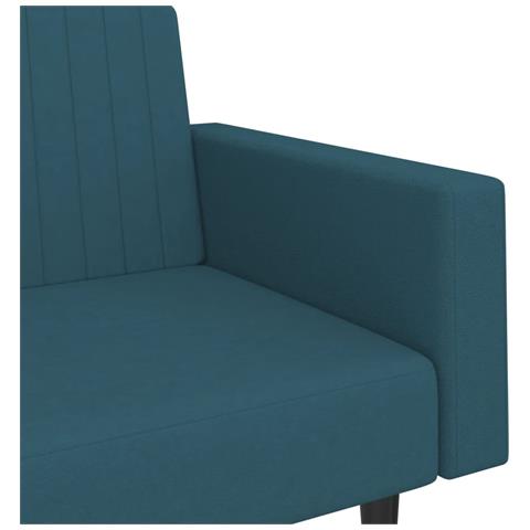 Divano Letto a 2 Posti Blu in Velluto - Foto 9