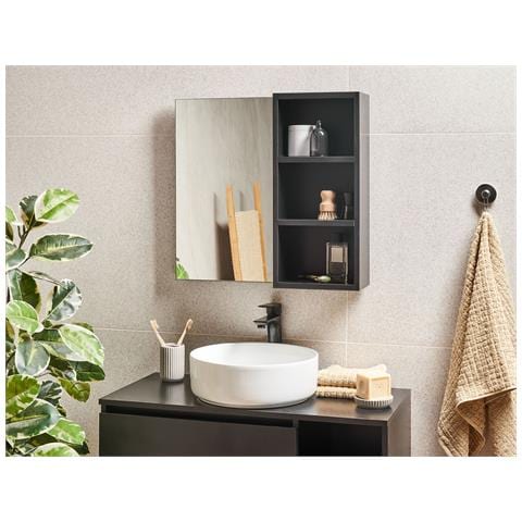 Armadio A Muro Per Specchio Da Bagno Joinville 60 Cm Nero - Foto 1