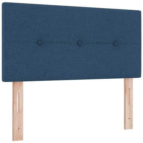 Testiera con bottoni trapuntati Blu 80 cm in tessuto - Foto 1