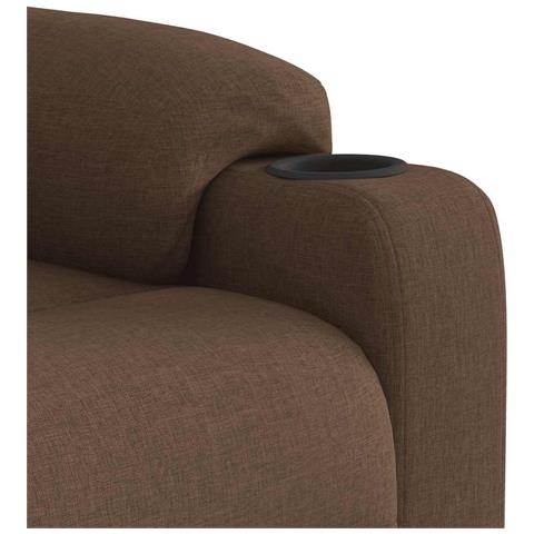 Poltrona Massaggiante Reclinabile Marrone in Tessuto - Foto 9