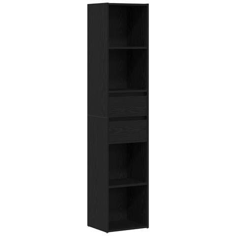 Mobile Libreria Modulare Nero Rovere 36x30x171 cm Legno Ingenerizzato - Foto 1