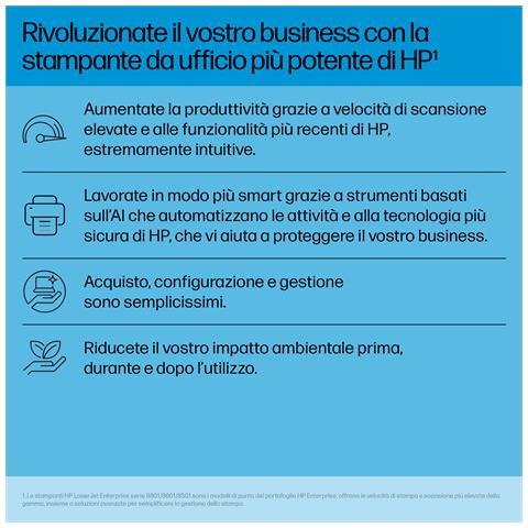 LaserJet Enterprise 8501x Bianco e nero Stampante - Foto 2