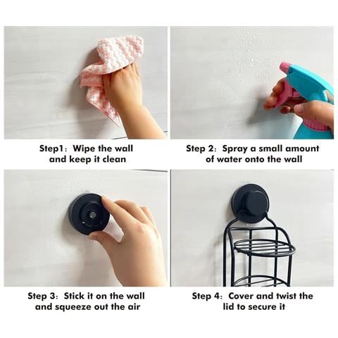 Portasapone In Acciaio Inossidabile A 4 Ripiani Con Ganci Nero - Foto 2