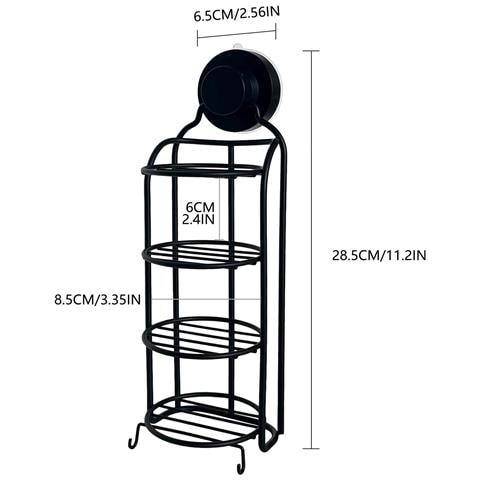 Portasapone In Acciaio Inossidabile A 4 Ripiani Con Ganci Nero - Foto 4
