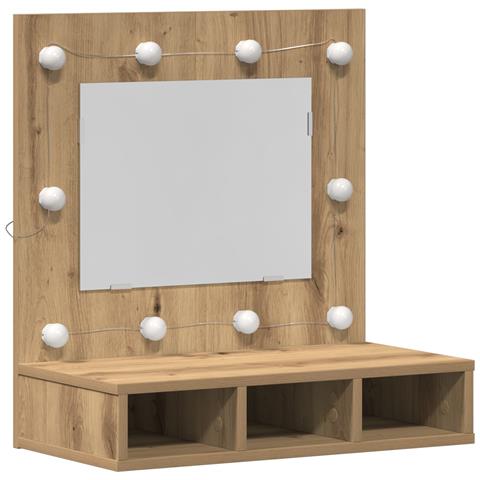 Toeletta con specchio Rovere artigianale MDF, Vetro - Foto 1