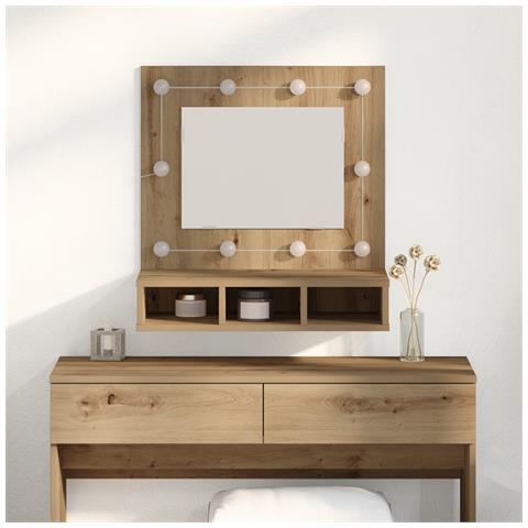 Toeletta con specchio Rovere artigianale MDF, Vetro - Foto 2