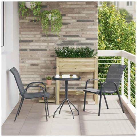 Set Bistro da Giardino 3 pcs Grigio Acciaio - Foto 2